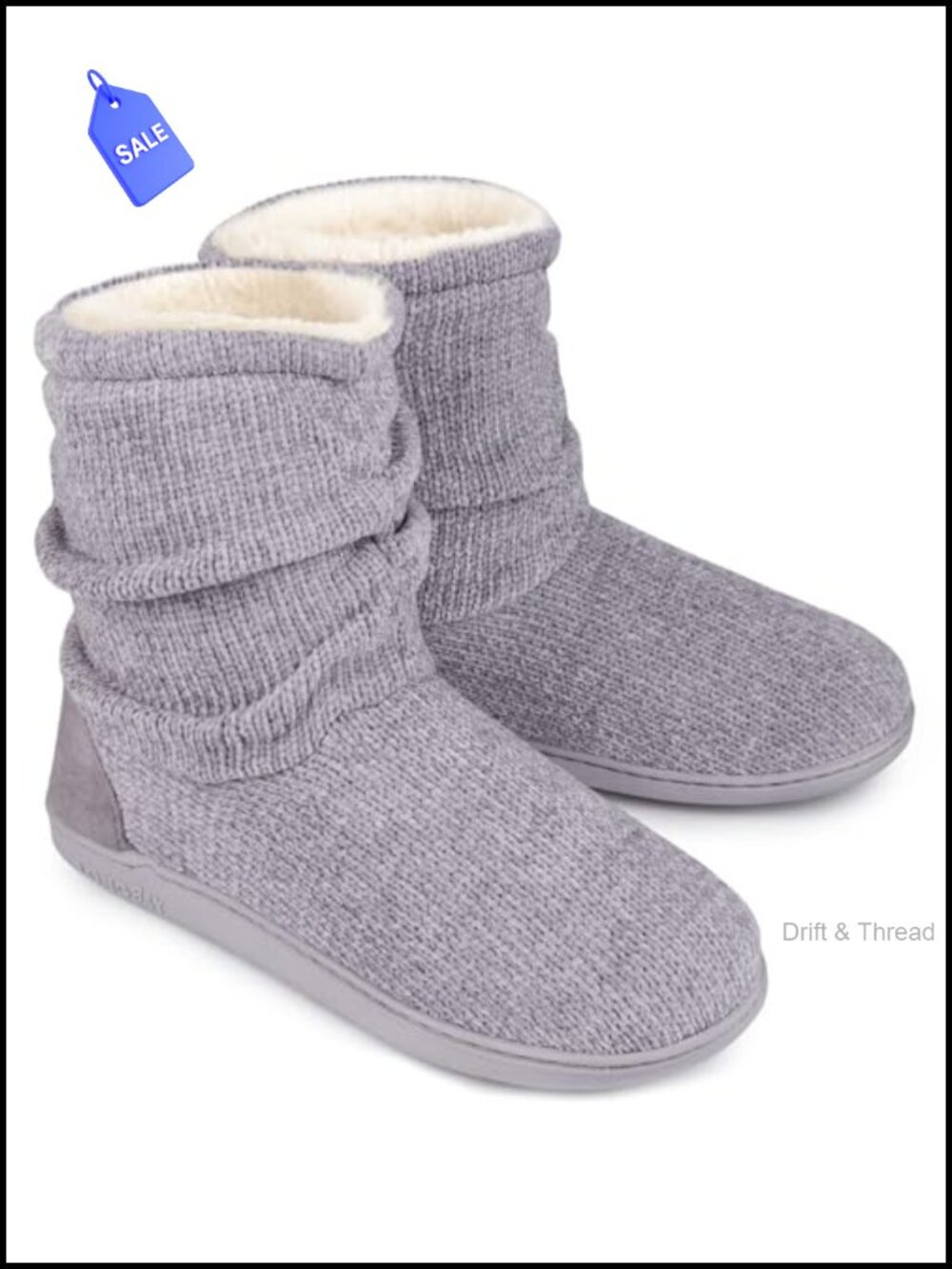 LongBay Women's Plush Chenille Knit Slipper Boots Memory Foam Indoor Outdoor